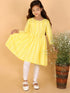 Vastramay Girls Yellow Pure Cotton Chikankari Kurta With Leggings